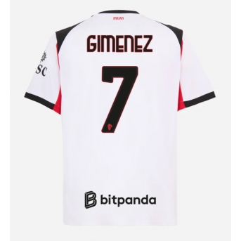 AC Milan Santiago Gimenez #7 Maglia Gara Trasferta Repliche 2025-26 Maniche Corte